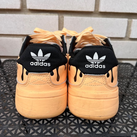 Adidas Orange Her Court Paint Drip Cloud Foam Sneakers 9 - Picture 4 of 10